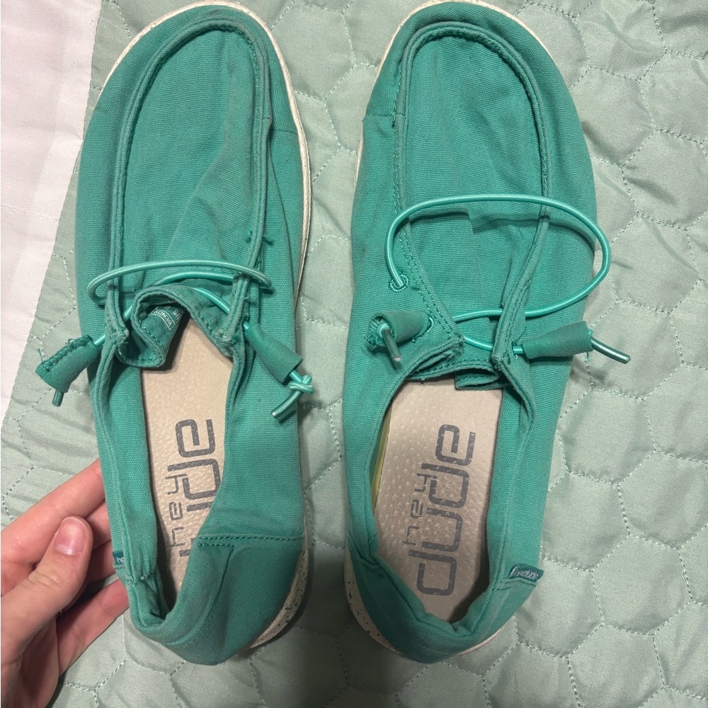Hey Dude Teal Slip-On Shoes